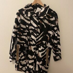 Chic Zebra Print Utility Jacket